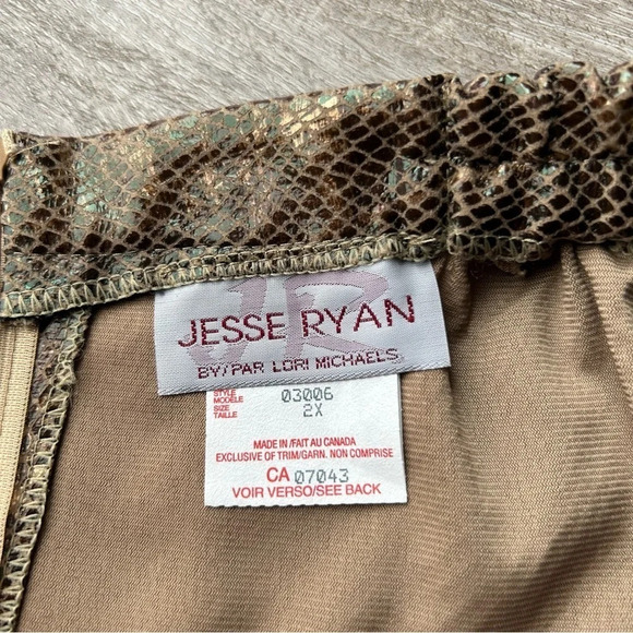 Vintage Jesse Ryan  Shimmer Snakeskin Pattern Midi A Line Skirt - Picture 4 of 11